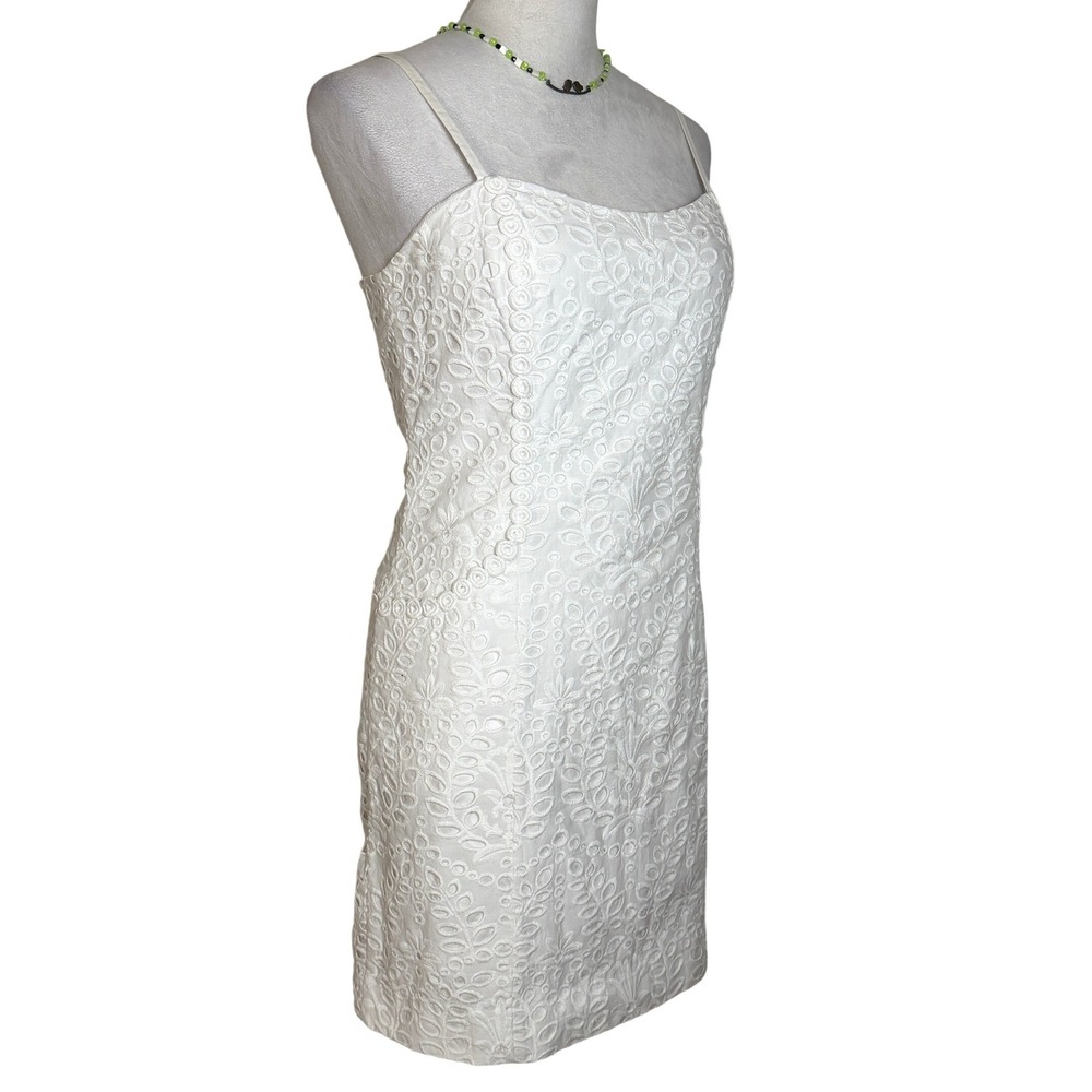 Lilly Pulitzer Shelli Stretch Eyelet Mini Sheath Dress Womens 10 Fitted Resort - Picture 12 of 12